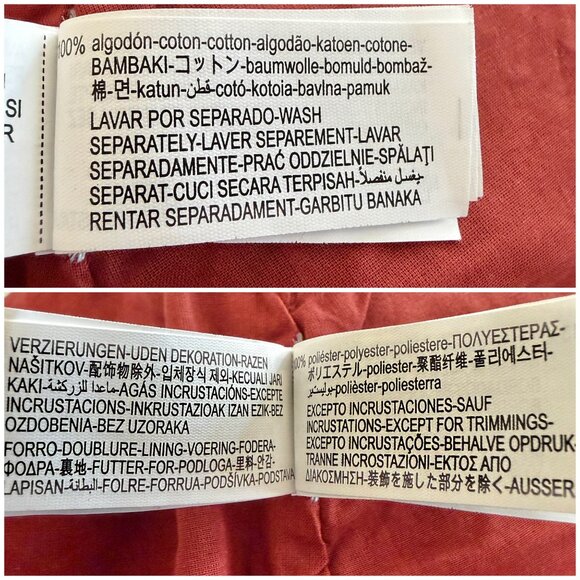 🌞 ZARA Embroidered Bermuda Shorts Terracotta Rust Red Mirror Embellished Medium - Picture 13 of 15